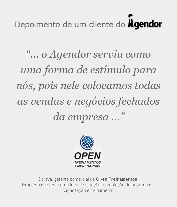 Depoimento de um cliente do Agendor: Open Treinamentos
