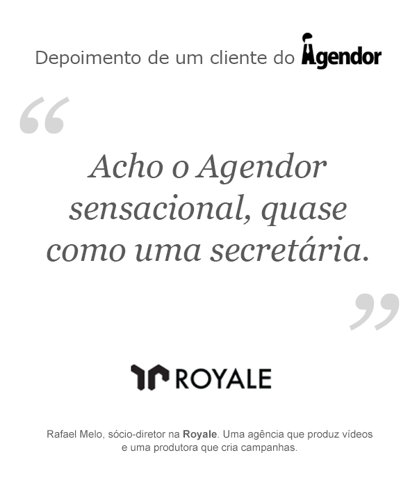 Depoimento de um cliente do Agendor: Royale