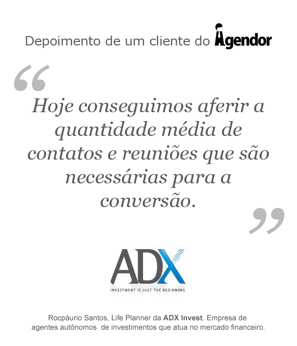 Depoimento de um cliente do Agendor: ADX Invest