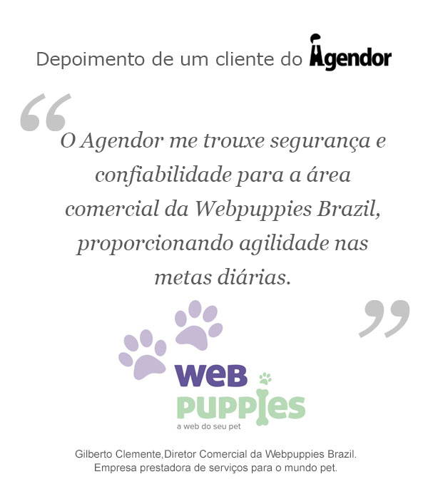 Depoimento de um cliente do Agendor: Webpuppies Brazil