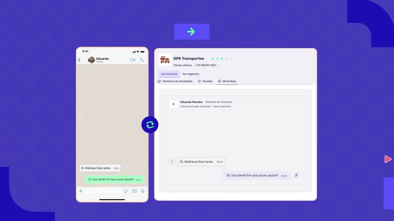 WhatsApp Sync em ação