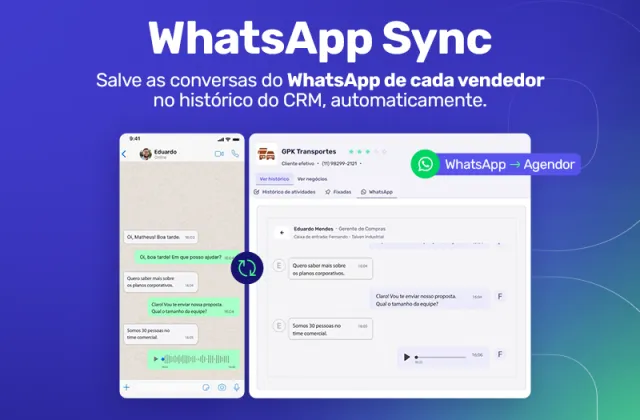 WhatsApp Sync: conversas do WhatsApp salvas no histórico do CRM