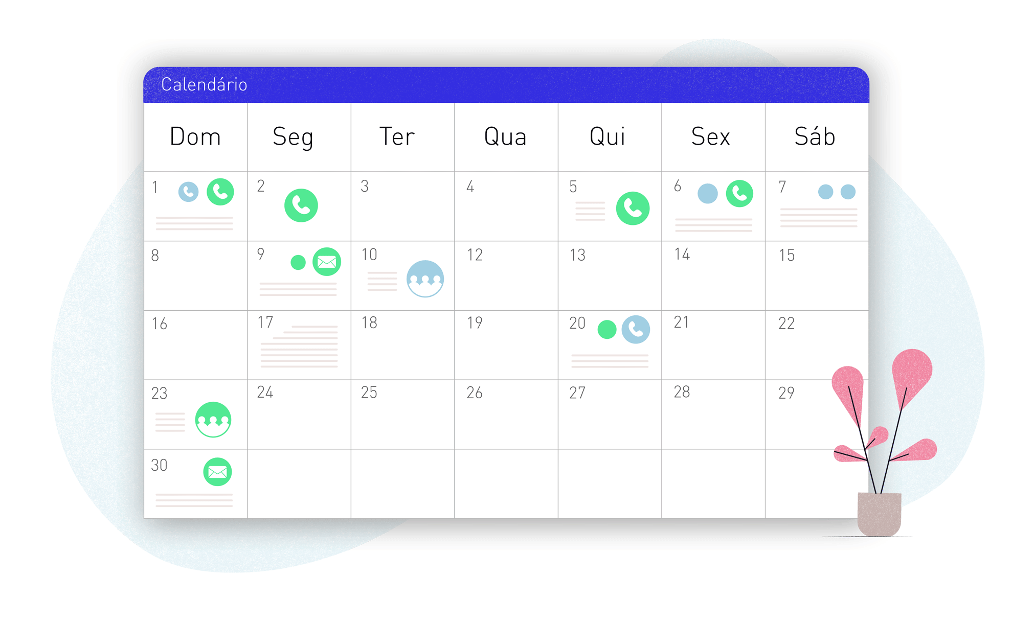 Calendário de atividades