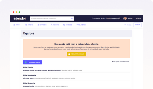 Segurança dos dados de vendas no Agendor