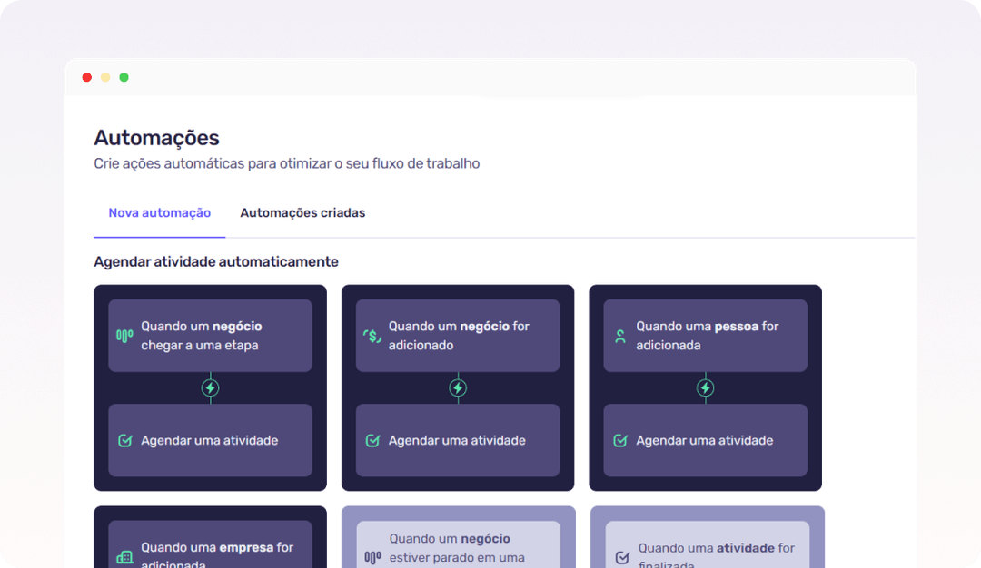 Automações do Agendor CRM